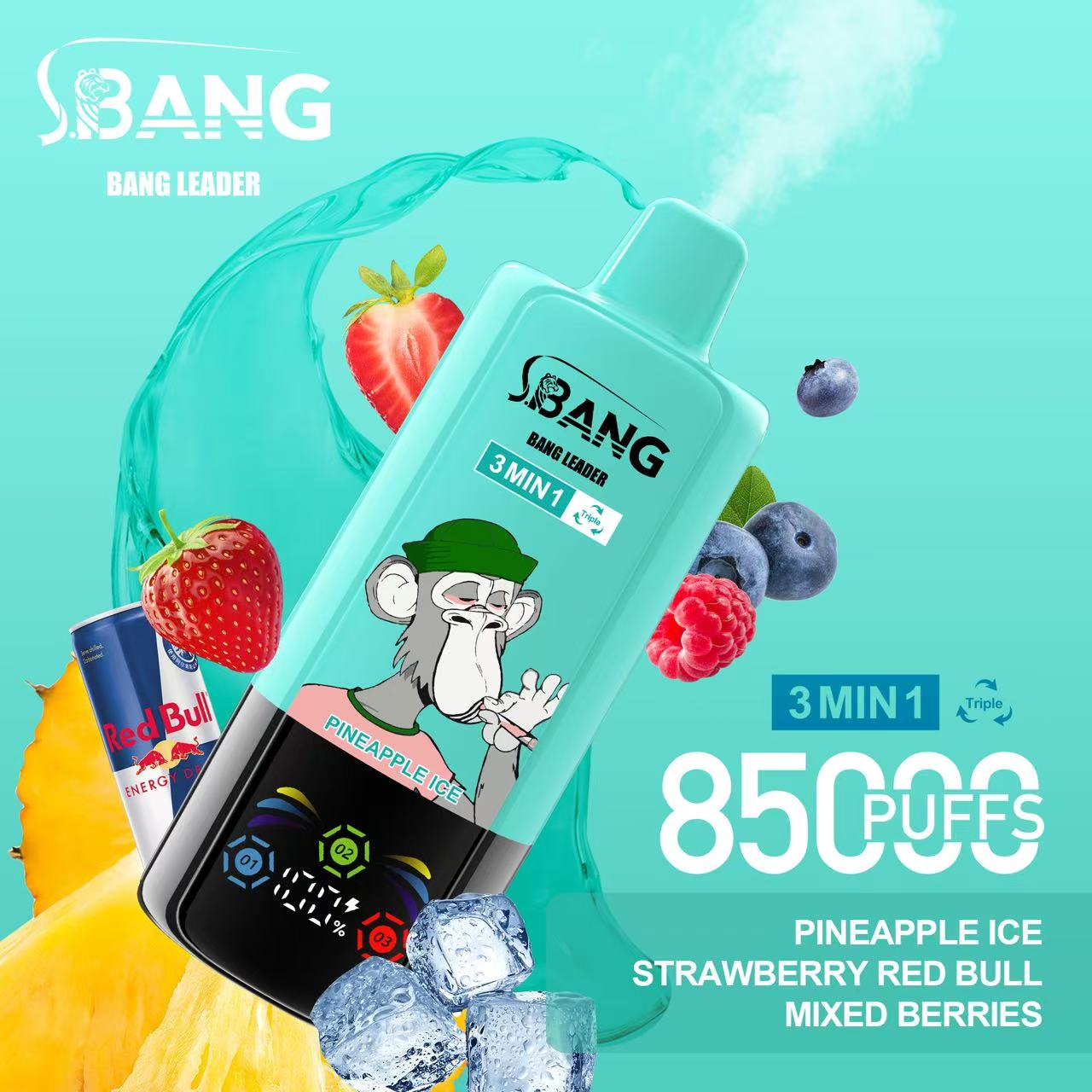 Bang Leader 85000 Puffs 3-in-1 Flavors Disposable Vape 60ml 0-5% Nicotine - Image 3