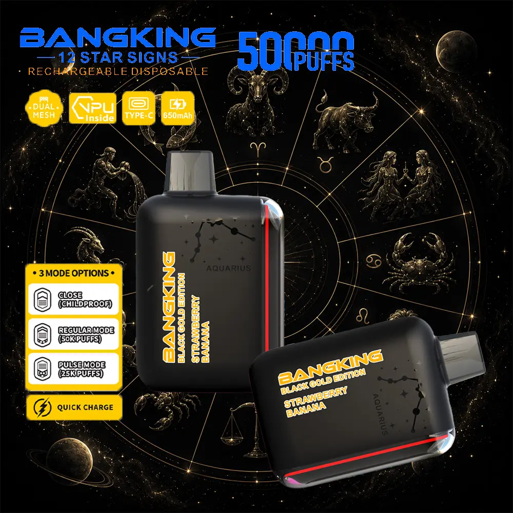 Bang King 12 Star Signs 50K 50000 Puffs Dual Mesh LED Display Disposable Vape - Image 8