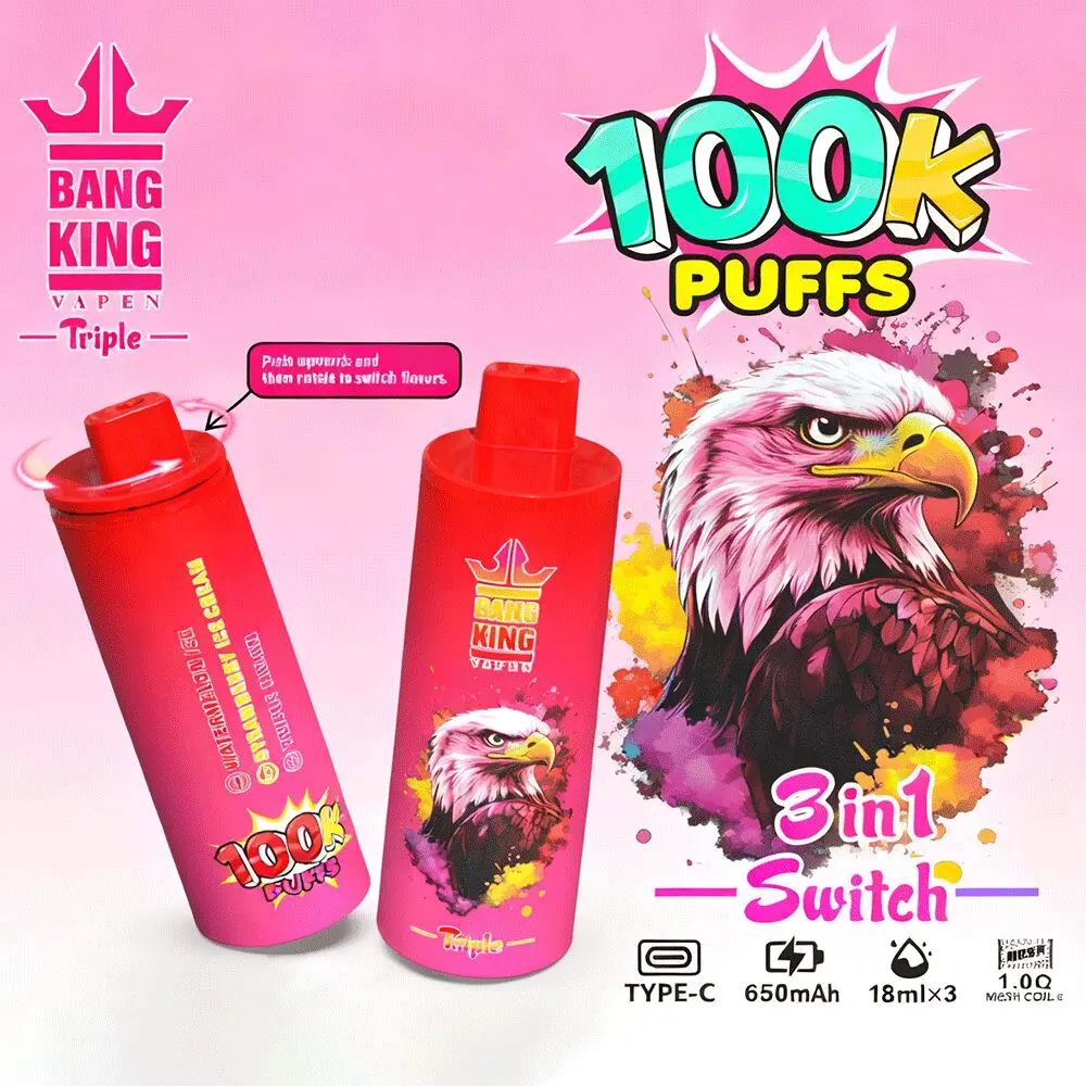 Bang King Triple 100000 100K Puffs 3 in 1 Flavors Original Rechargeable Disposable Vape - Image 22