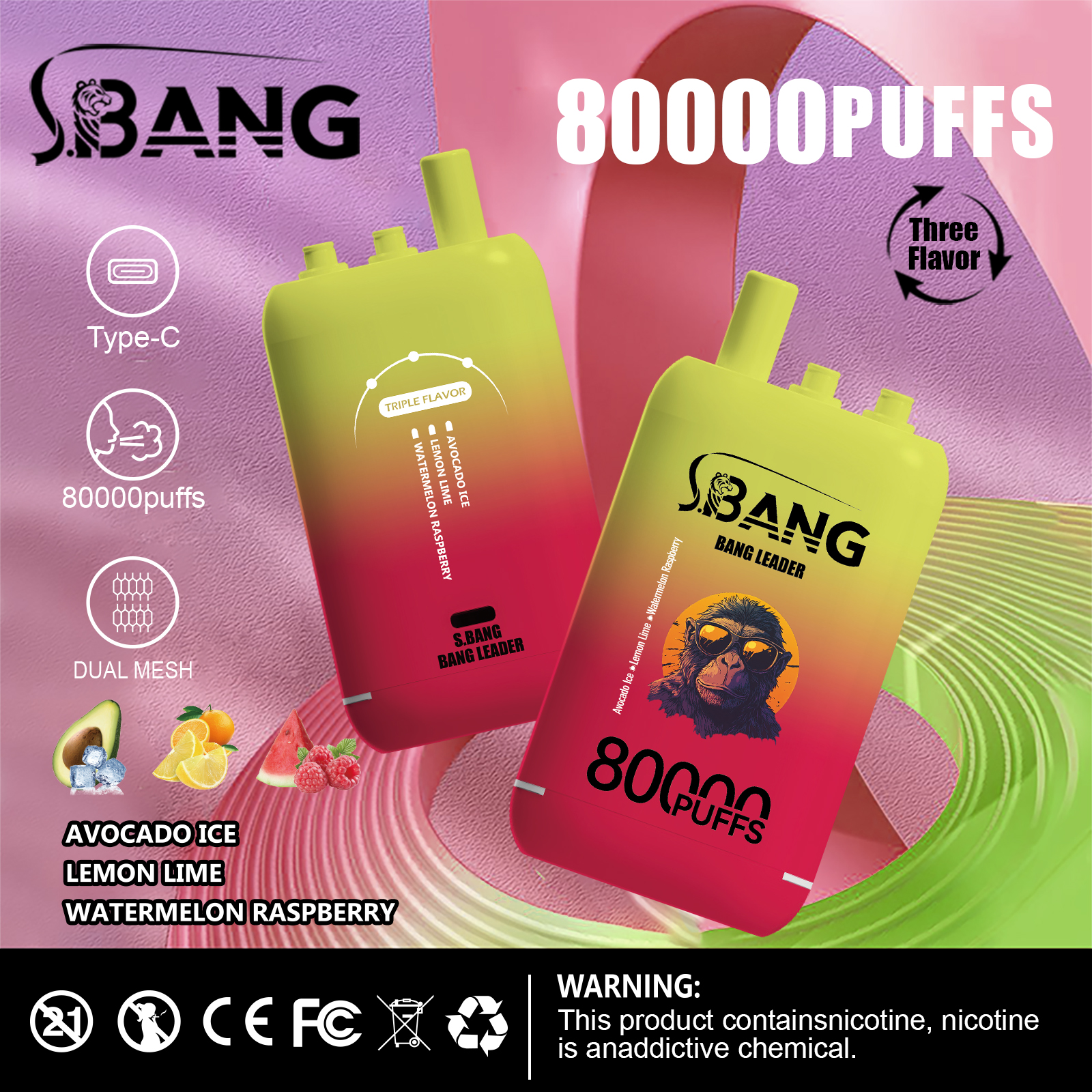 Bang Leader 80000 80K Puffs 3 in 1 Flavors Newest Original Rechargeable Disposable Vape - Image 5