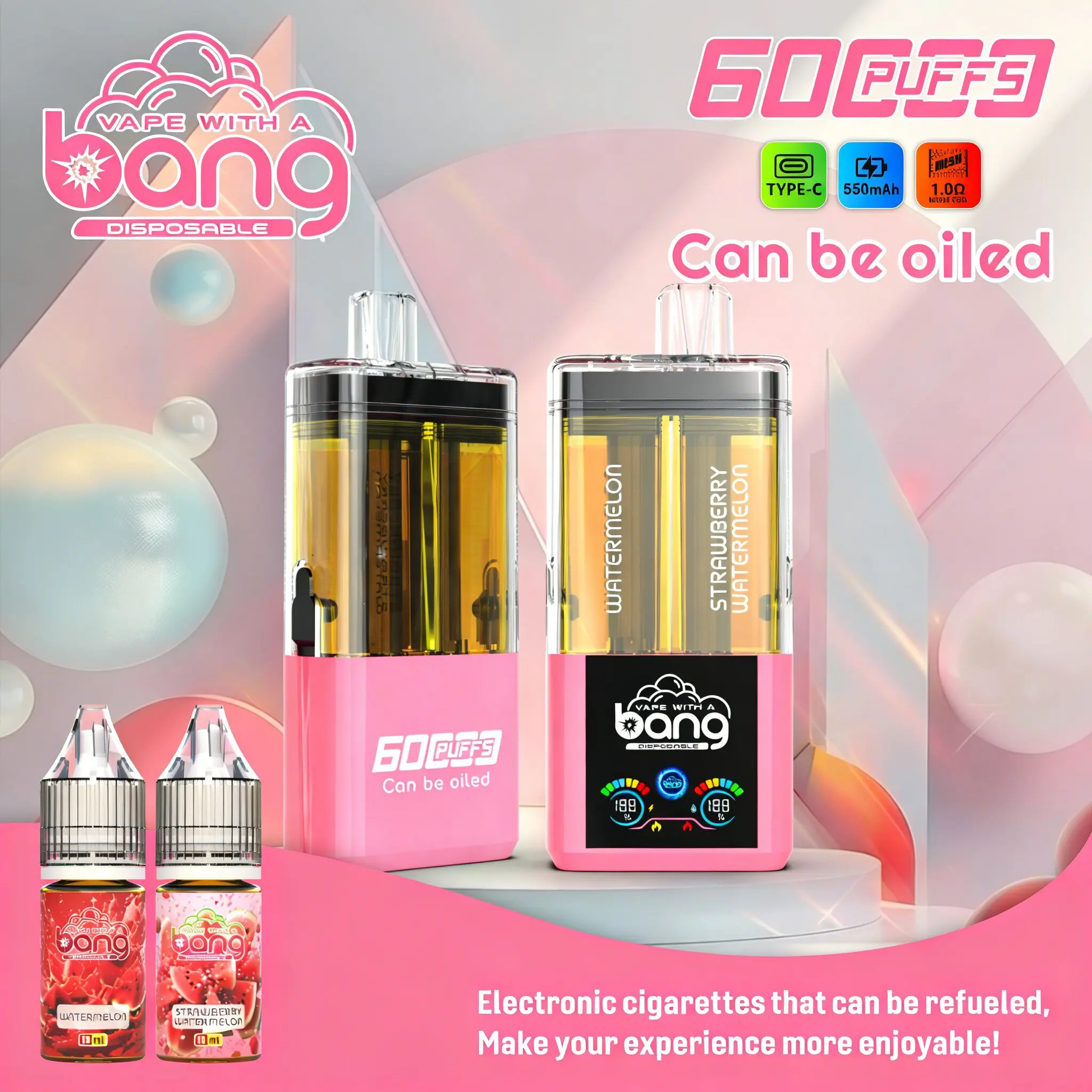 Bang 60K 60000 Puffs Dual Flavors Rechargeable Original Refillable Oil Vape - Image 26