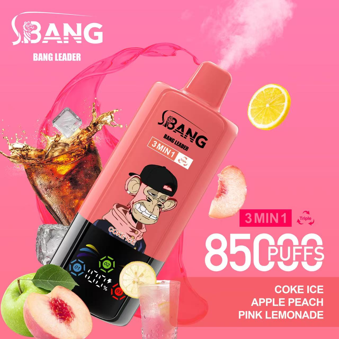 Bang Leader 85000 Puffs 3-in-1 Flavors Disposable Vape 60ml 0-5% Nicotine - Image 4