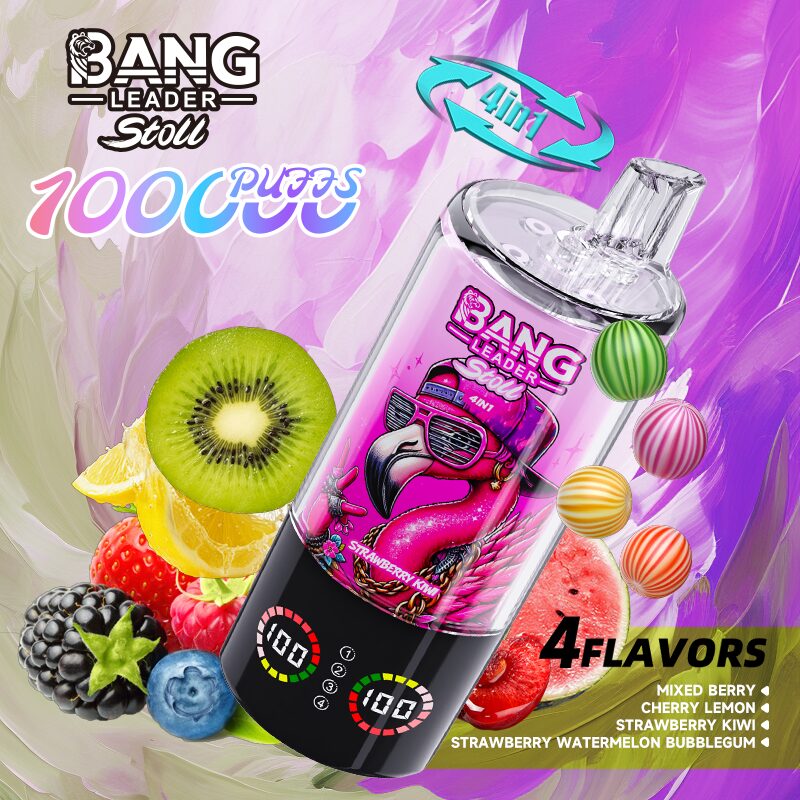 Bang Leader Stoll 100K 100000 Puffs 4 in 1 Flavors & Quad Mesh Coil LED Display Disposable Vape - Image 13