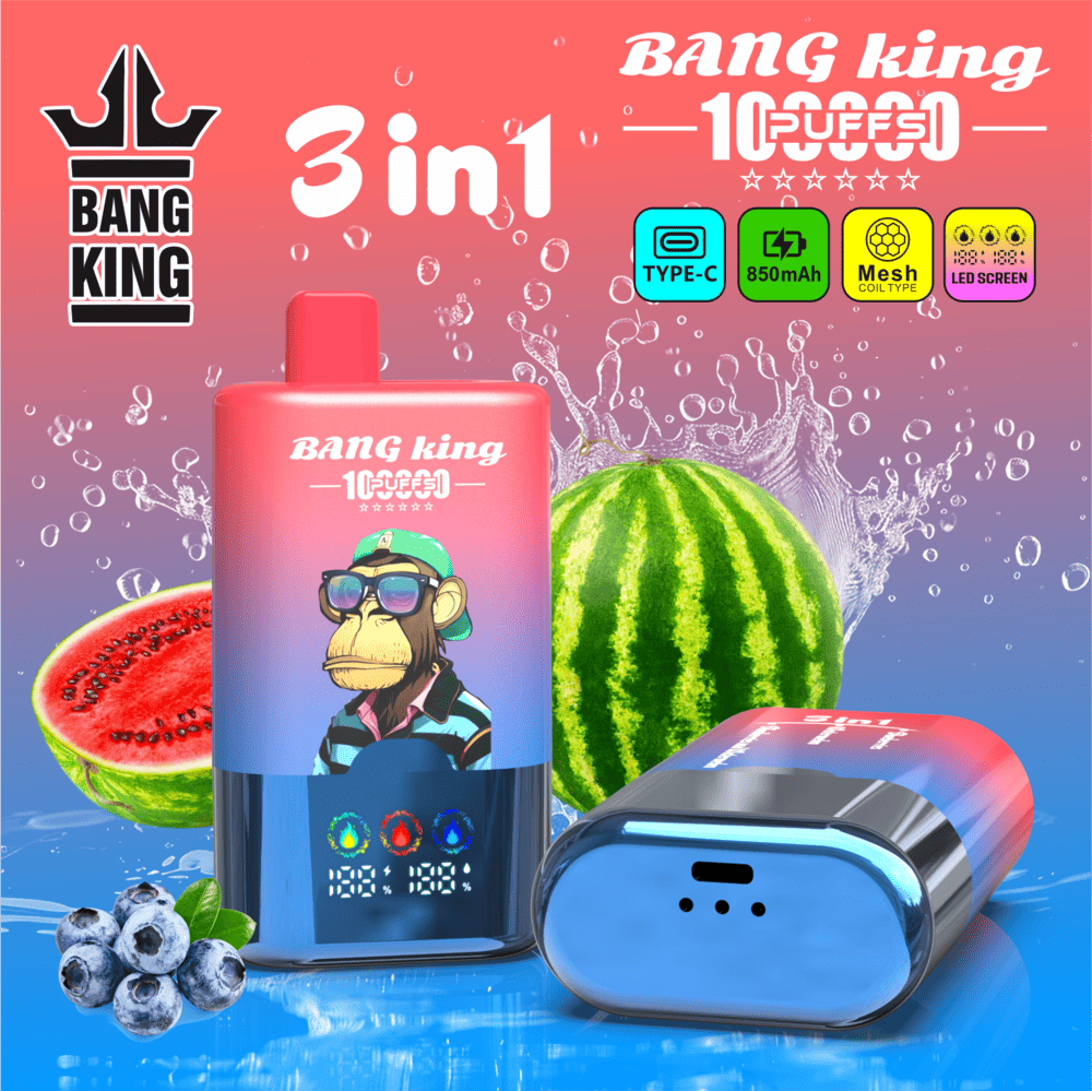 Bang King 100000 100K Puffs 3 In 1 Flavors Original Rechargeable LED Display Disposable Vape - Image 23