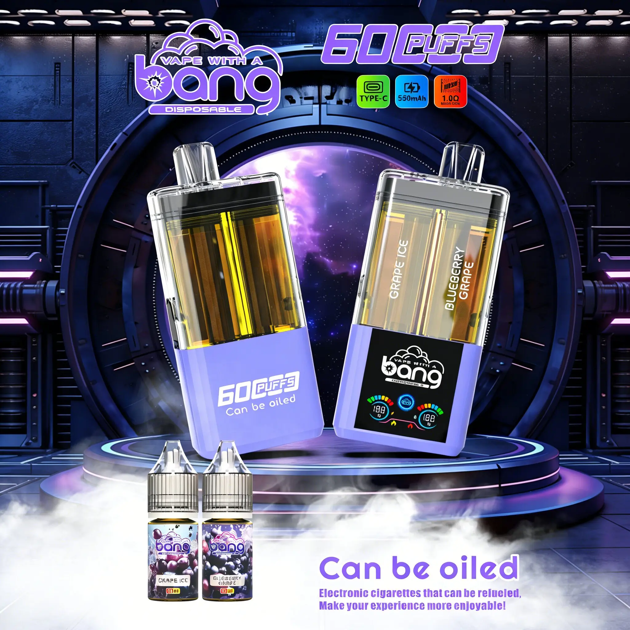 Bang 60K 60000 Puffs Dual Flavors Rechargeable Original Refillable Oil Vape - Image 10