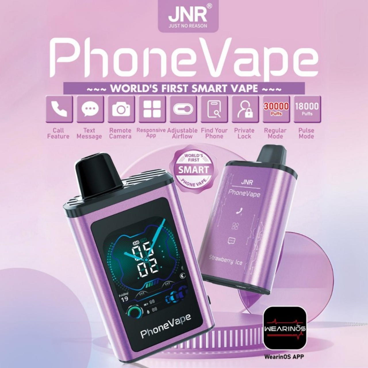 JNR Phone Vape 30000 30K Puffs World's First Smart Disposable Vape
