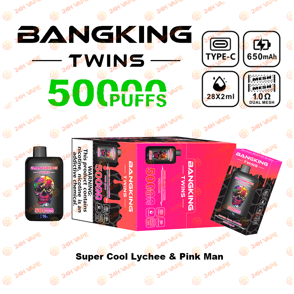 Bang King Twins 50000 50K Puffs 2% 3% 5% Nicotine Double Taste LED Display Disposable Vape - Image 8
