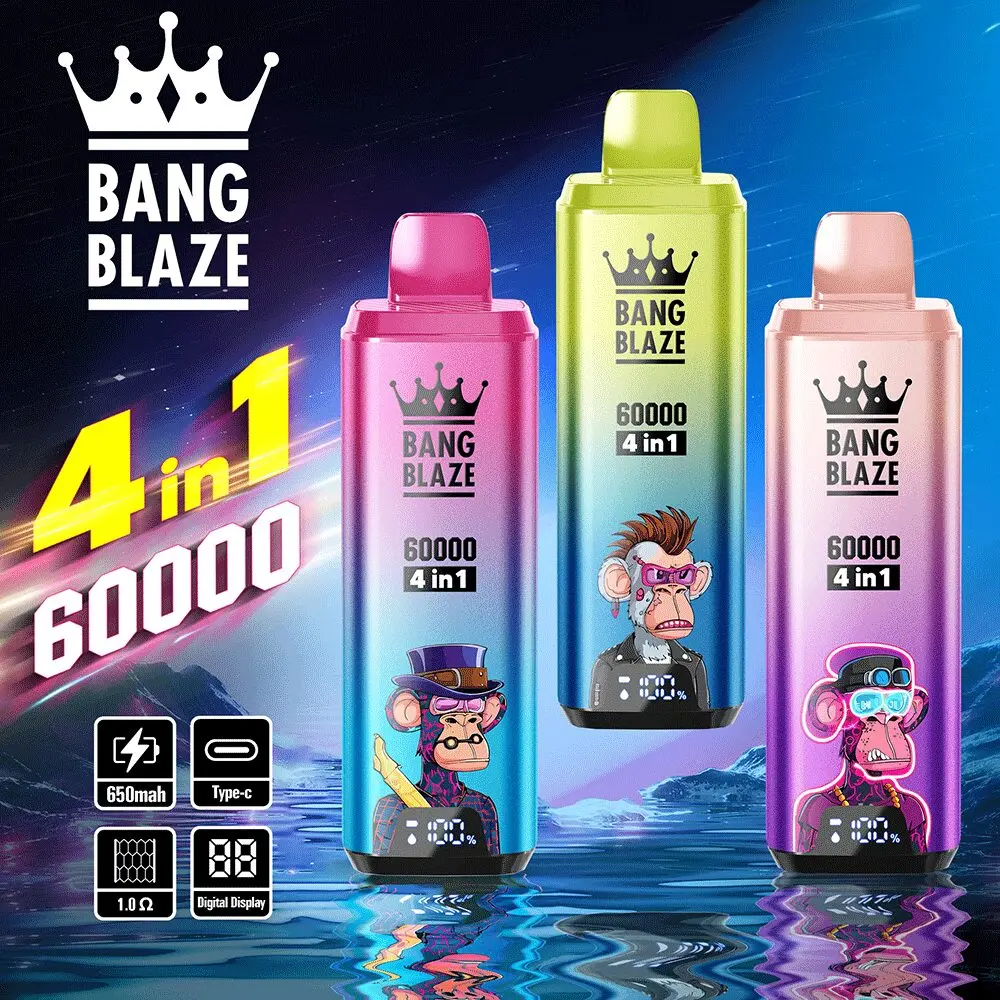Bang Blaze 60000 60k Puffs 4 in 1 Flavors Newest Original Rechargeable LCD Display Disposable Vape - Image 2