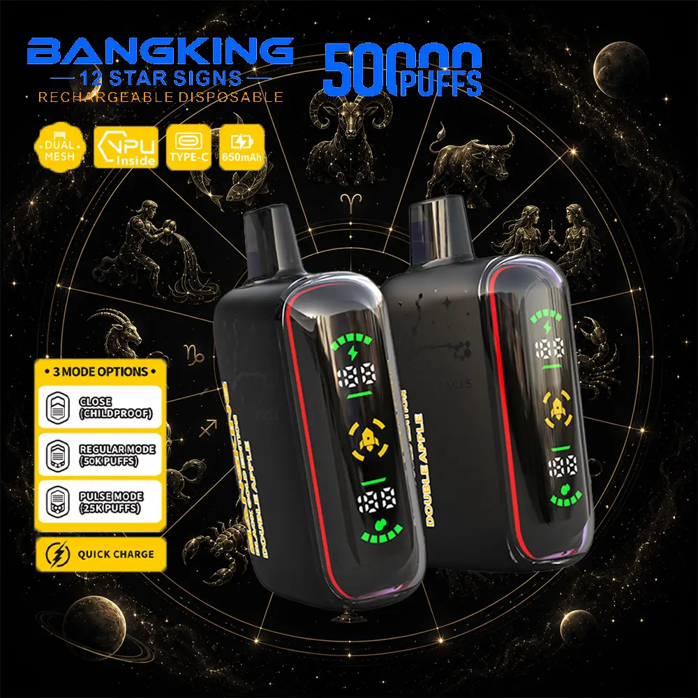 Bang King 12 Star Signs 50K 50000 Puffs Dual Mesh LED Display Disposable Vape - Image 24