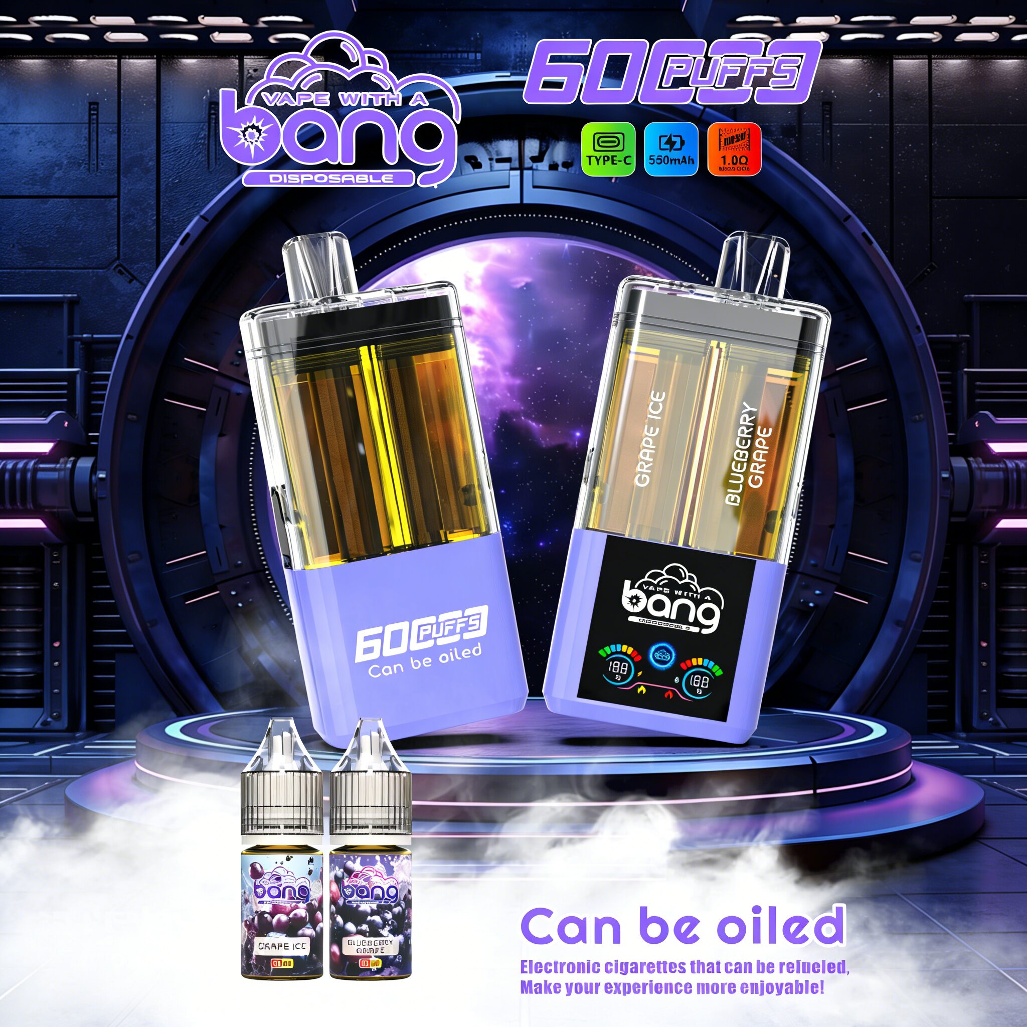 Bang 60K 60000 Puffs Dual Flavors Rechargeable Original Refillable Oil Vape - Image 9