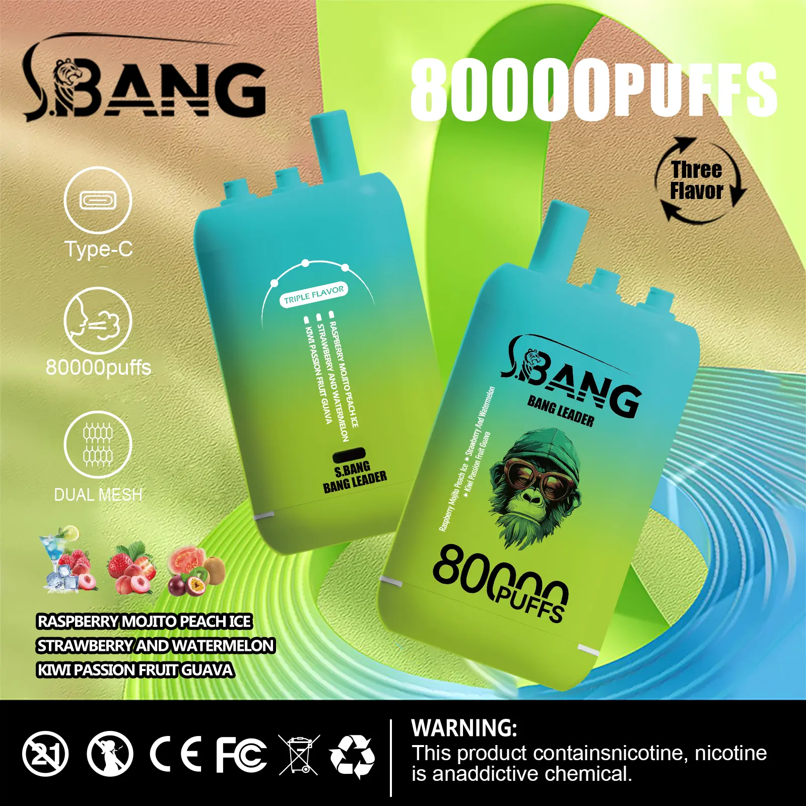 Bang Leader 80000 80K Puffs 3 in 1 Flavors Newest Original Rechargeable Disposable Vape - Image 18