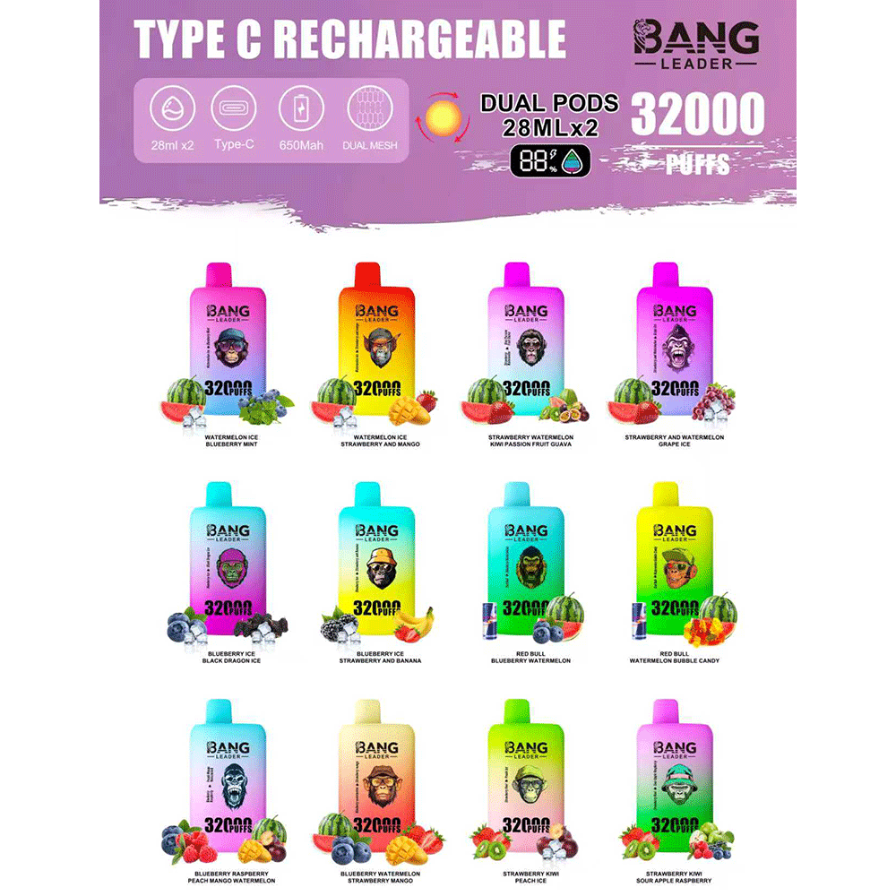 Bang Leader 32000 32k Puffs 0% 2% 3% 5% Nicotine Double Taste Disposable Vape - Image 4