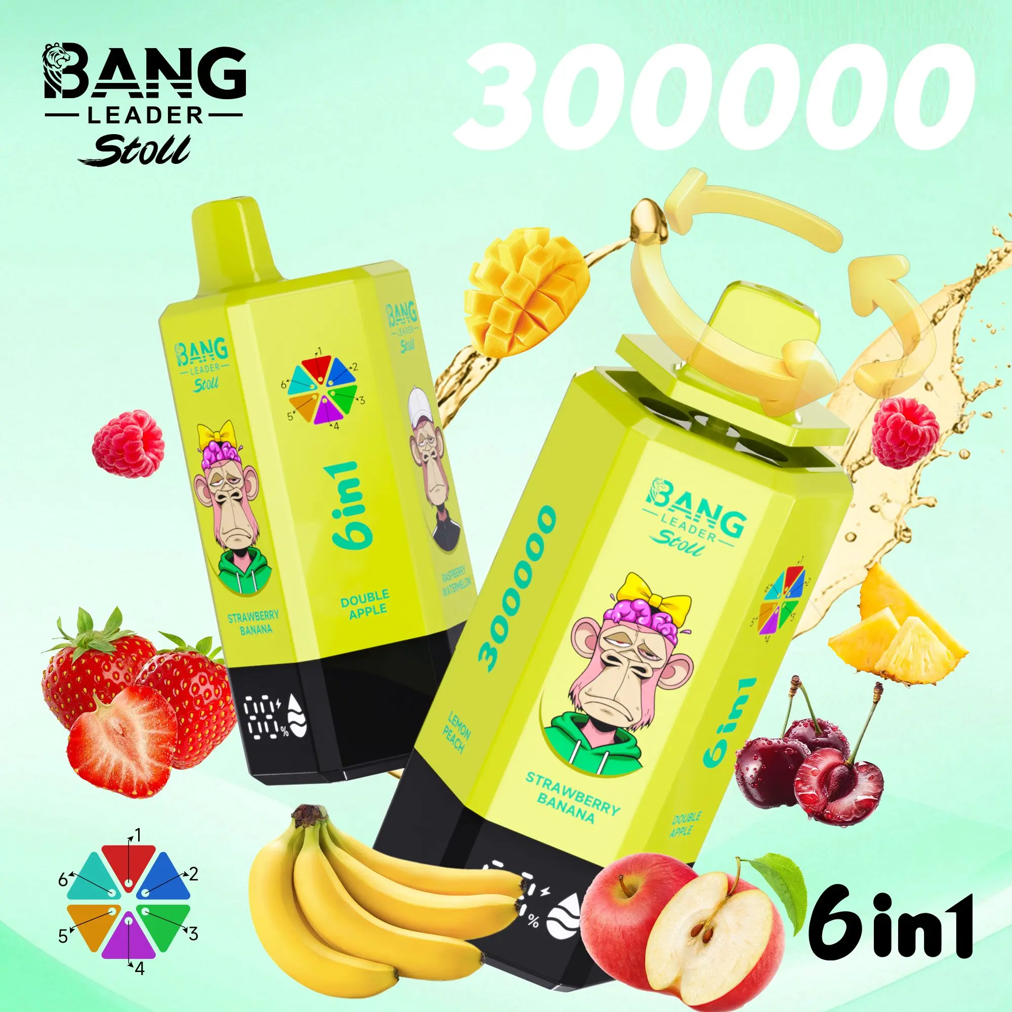 Bang Leader 300K 300000 Puffs 6-in-1 Flavors Rechargeable LED Display Disposable Vape - Image 10