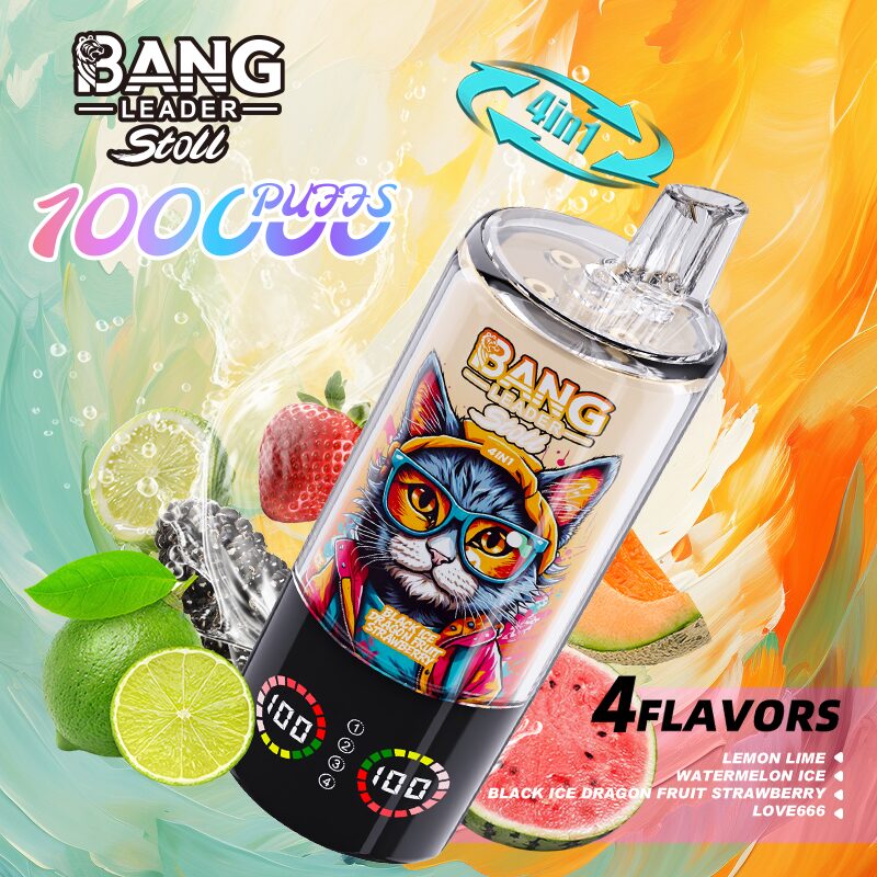 Bang Leader Stoll 100K 100000 Puffs 4 in 1 Flavors & Quad Mesh Coil LED Display Disposable Vape - Image 11