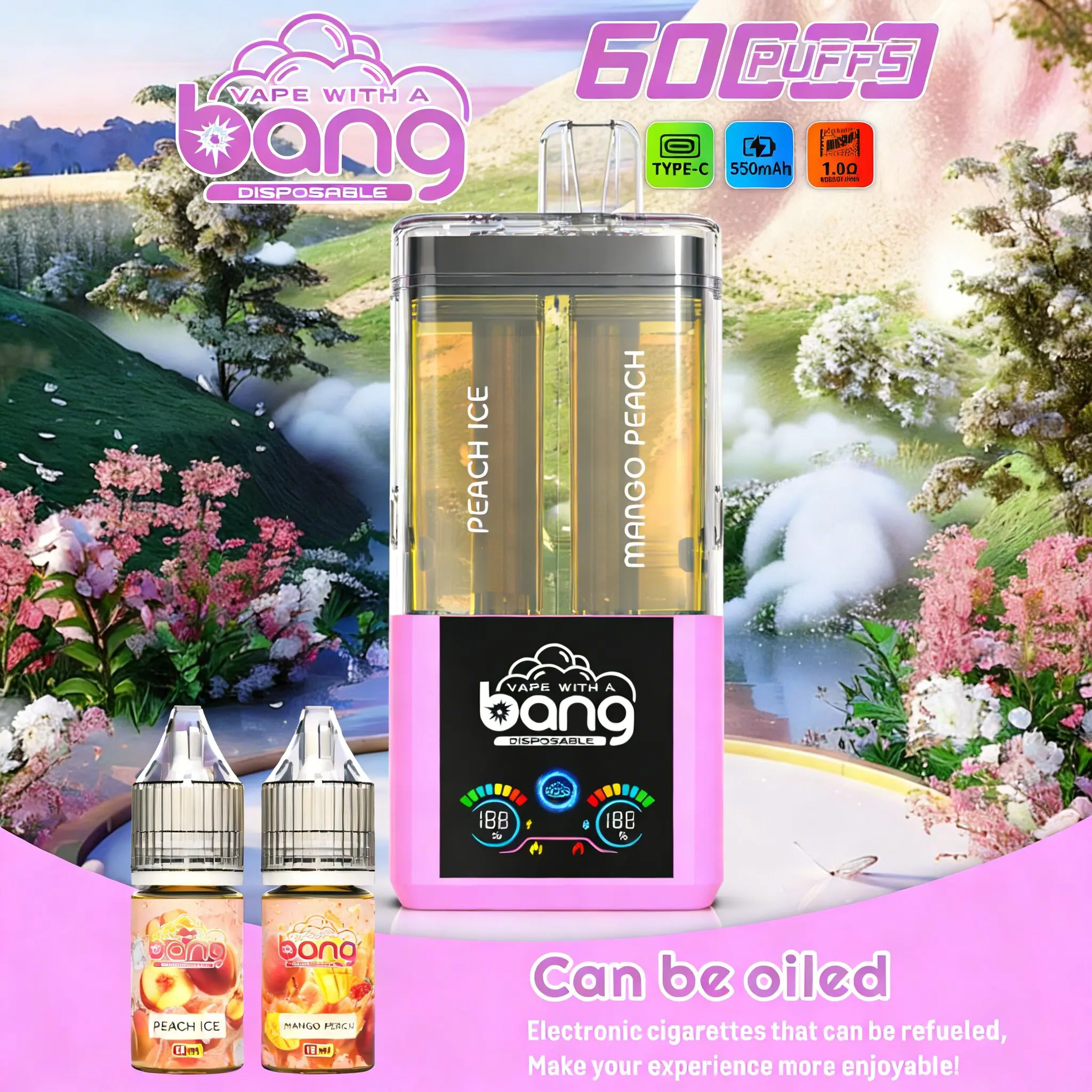 Bang 60K 60000 Puffs Dual Flavors Rechargeable Original Refillable Oil Vape - Image 16
