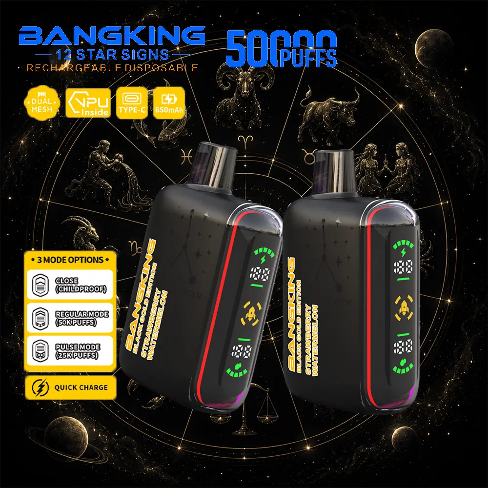 Bang King 12 Star Signs 50K 50000 Puffs Dual Mesh LED Display Disposable Vape - Image 6